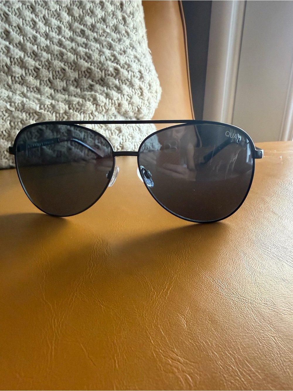 Quay Black Aviator Sunglasses - Dark Smoke Lenses